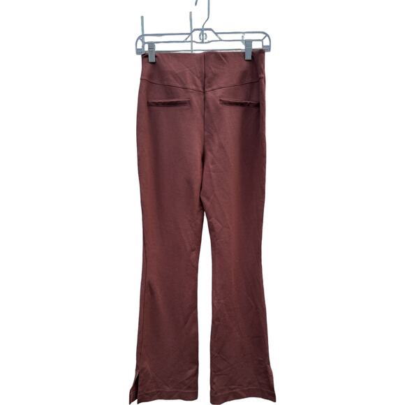 Peace Love World Ponte Split Hem Pants Chocolate Brown XS - Picture 10 of 12